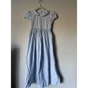 Strasburg Vintage Blue Long Sleeve Cotton Dress Size 10Y